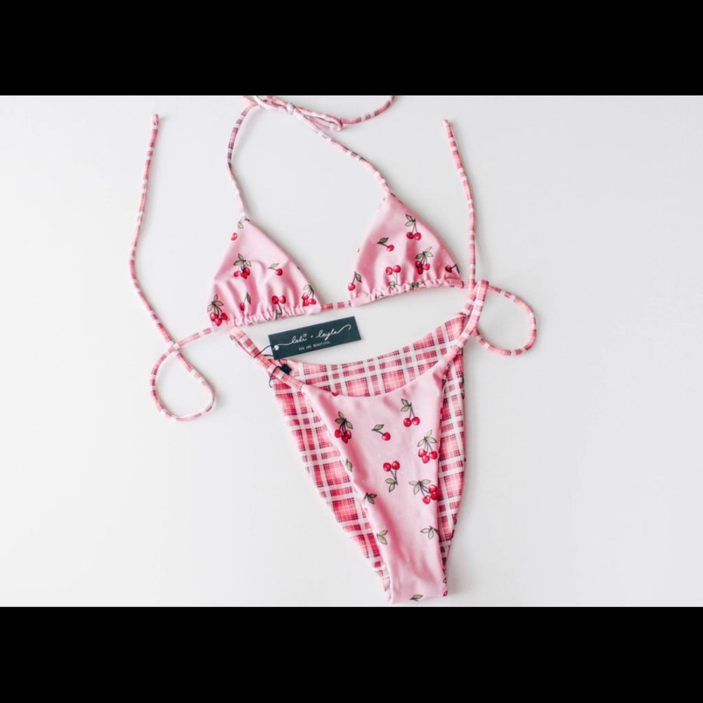 Lali and Layla Lexie bottoms & Asher top. Cherries